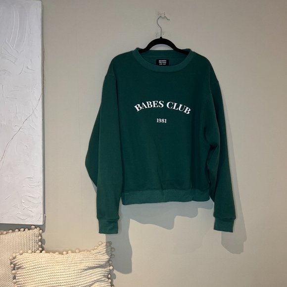 Brunette the Label Babes Club Crew Neck - XL/2XL in Forest Green - Picture 2 of 6